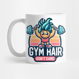 Fun Gym Hair Don't Care Fitness Tee Mug